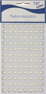 mezze perle adesive in confezione da 96 pezzi