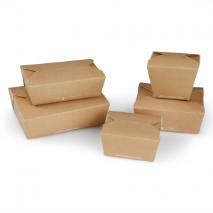 FOOD box in cartoncino avana laminato antiunto per asporto, delivery e take away - vendita online all'ingrosso - gruppo