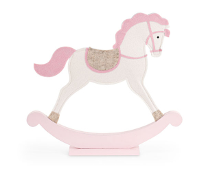 cavallino dondolo rosa in feltro